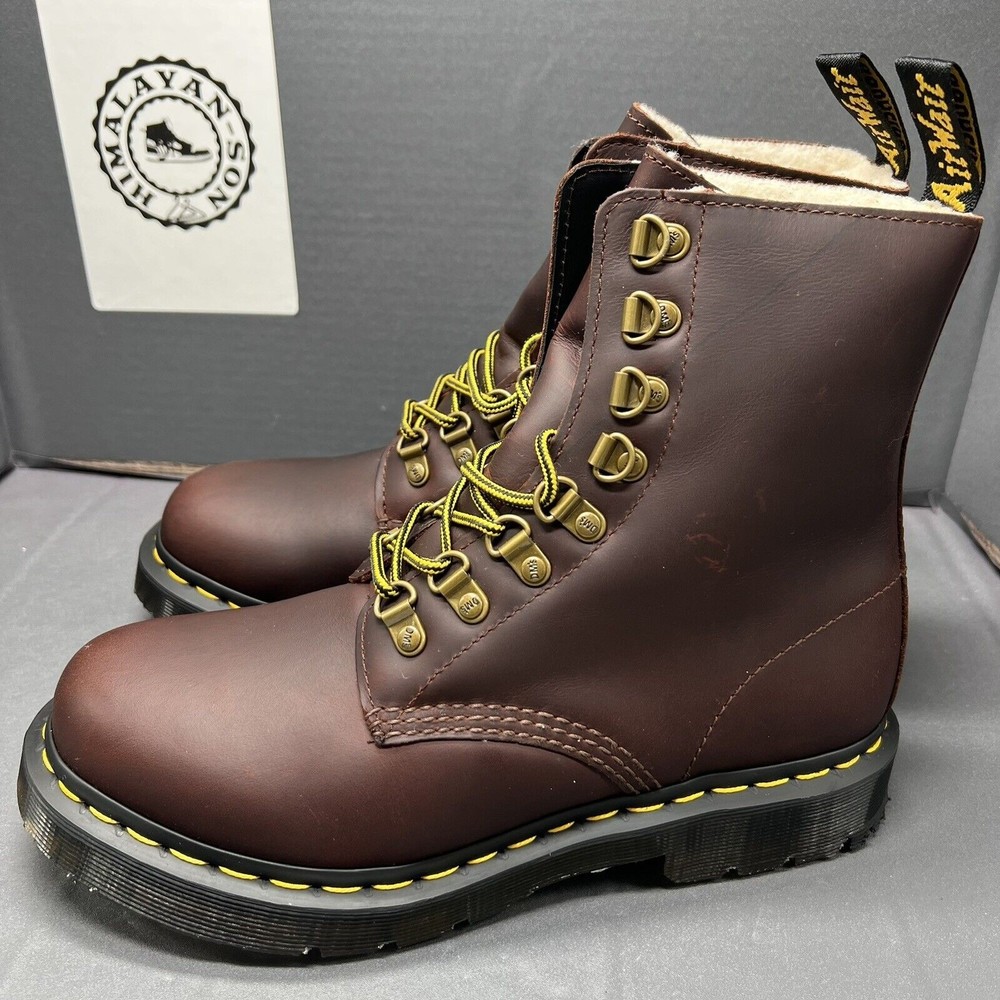 Dr. Marten 1460 PASCAL WINTERGRIP LEATHER LACE UP BOOT BROWN SNOWPLOW Women Sz 8